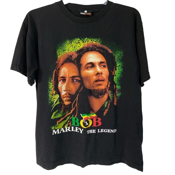 Vtg Zion original rude BWoy Bob Marley double sided tshirt reggae size Large - Picture 1 of 9